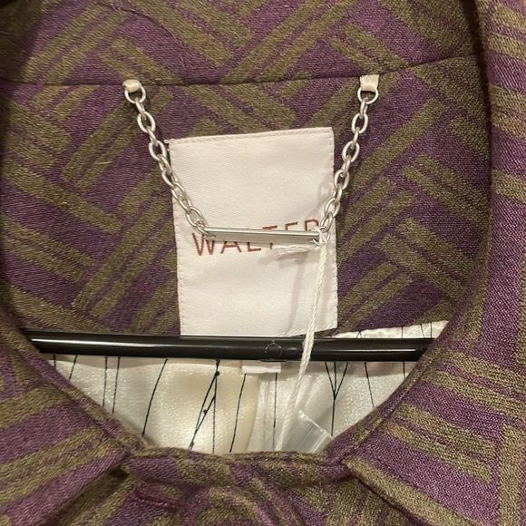 Walter Baker NWT Wool Blend Long Coat Womens size 8 Beautiful! Purple Olive - Picture 4 of 11